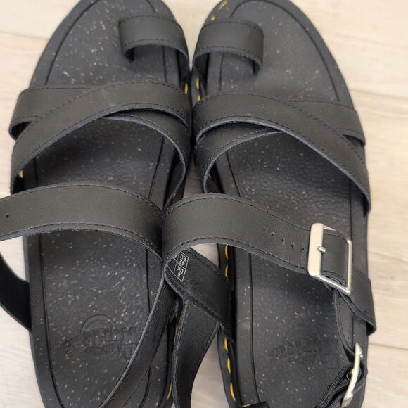 Dr. Martens Black Avry Hydro Leather Strap Sandals Women's Size 10 - Picture 4 of 5
